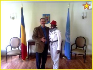 Ottoo Brand Artivism President Emilia A. Ottoo and Administrative Officer Ion Mustatea of the Permanent Mission of Romania to the United Nations