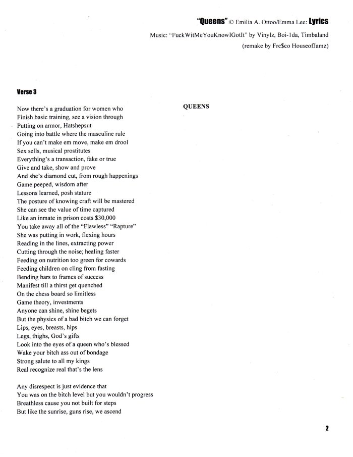 Queens lyrics 2